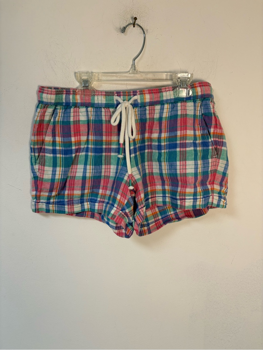Vineyard Vines Womens preppy Pastel Plaid Linen Shorts XS